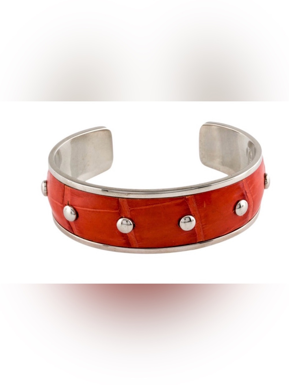 Tod’s Embossed Leather Studded Cuff Bracelet